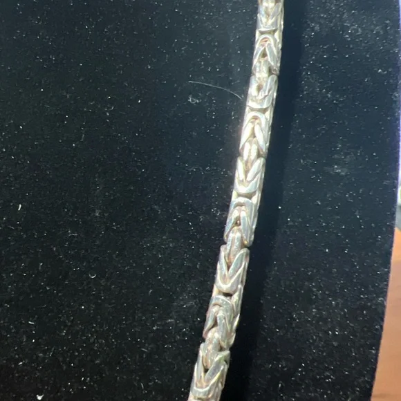 Sterling Silver .925 Round Byzantine King/Bali Chain Necklace 20” 76g Heavy